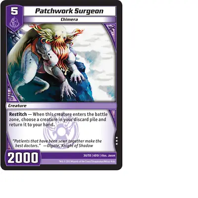 Kaijudo X3 PATCHWORK SURGEON Rare #30/55 6DSI (Playset) - DragonStrike Infernus • $1.03