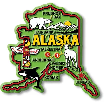 Alaska Colorful State Magnet By Classic Magnets 3.5  X 3.3  • $7.99