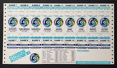 1983 New York COSMOS Soccer NASL Ticket Sheet PELE Roberto Cabanas MINT RARE!!! • $69.30