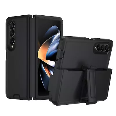 $19.99 • Buy For Samsung Galaxy Z Fold 4 Case, Shockproof Heavy Duty Belt Clip Defender Case