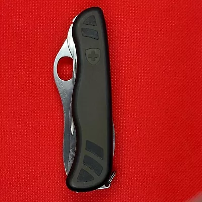 Swiss Knife Victorinox Soldier Switzerland 2008 10 Tools Black 11 Tang Stamp • $75.98