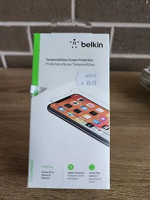 $27.99 • Buy Belkin Screen Tempered Glass Protector For Apple IPhone 11 Pro, Xs & X Clear
