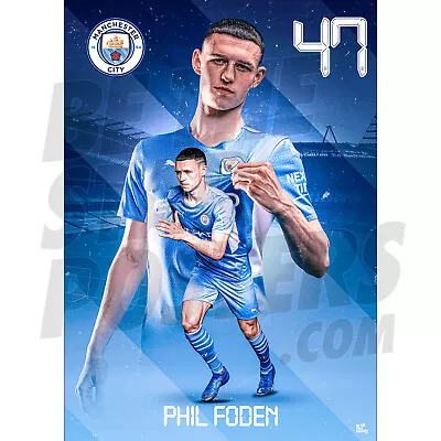 MANCHESTER CITY FC Phil Foden 21/22 Action Poster OFFICIALLY LICENSED A3 • £5