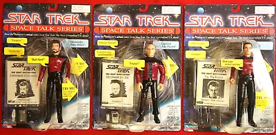 1995 Star Trek Space Talk Series Lot Of 3 Picard Riker & Q Playmates Toys  • $19.99