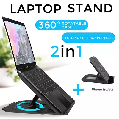 $18.39 • Buy 2in1 Ergonomic Adjustable Laptop Stand Portable Home Desk Riser Holder Tray AU