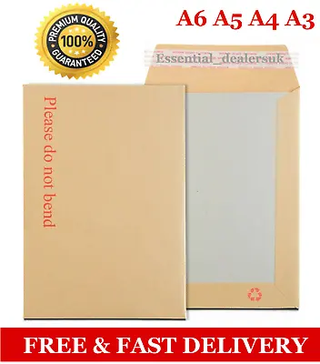 Hard Board Backed Envelopes Do Not Bend A6 A5 A4 A3 Premium Quality Seal Envelop • £0.99