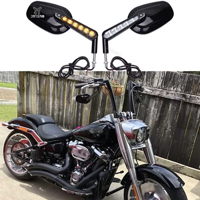 Rear View Mirrors LED W/Turn Signals Fit For Harley V-Rod Muscle VRSCF 2009-2017 • $114.09