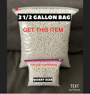 Bean Bag Refill Stuffing Filler Bead Foam  Balls 1/2 Inch SQUISHY 2 1/2 Gallons • $21.95