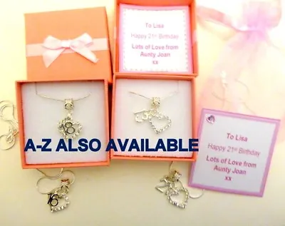 13th 16th 18th 21st Birthday Necklace Or A-Z Initials Personalised Box Option  • £6.70