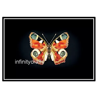 Black Marble Coffee Table Top Butterfly Pattern Inlay Work Wall Scenery For Home • £249.99