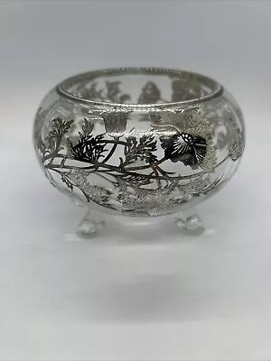 Vintage Silver City Flanders Poppy Sterling Silver Overlay Candy Dish 3 Footed • $34.95