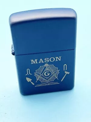 Ultra Rare Masonic Mason Navy Blue Matte Zippo Lighter • $69.50