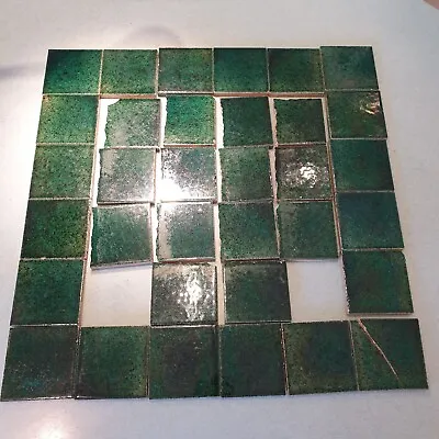 Antique Tiles  Mintons China Works Speckled Green Glazed  1873-1918 Price For 1 • £5.15