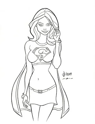 Supergirl By Howard Shum - Original Comic Art Drawing Pinup Kara Superman 8.5x11 • $39