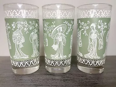 Wedgewood Jasperware Tumblers Glasses SET Of 3 Grecian Goddess GREEN Vintage • $9.50