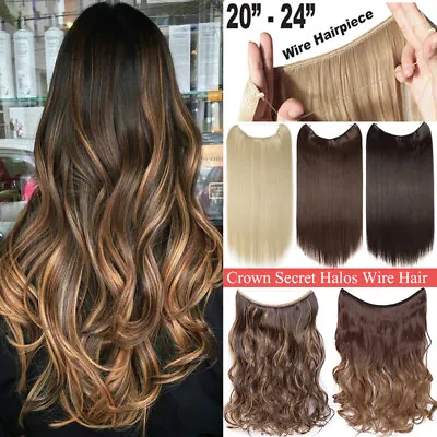 $8.40 • Buy Hidden Long Invisible Band Wire In Thick One Piece Hair Extensions Mix As Human