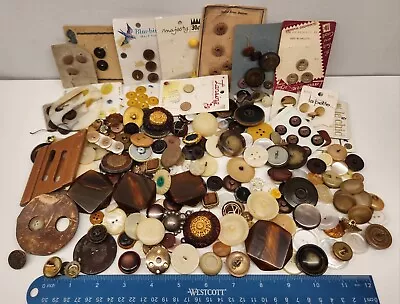 1.225lbs (19.6oz) Large Lot Of Random Vintage Buttons Sewing Crafts Old Small • $19.99