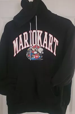 Mario Kart Hoodie Large Black Nintendo Gamer Gaming Sweatshirt Graphic • $14.99