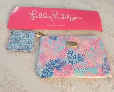 Lilly Pulitzer Splendor In The Sand Makeup Bag &  Mini Pouch • $40