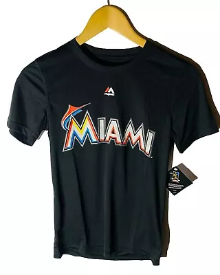 Majestic Youth MLB Miami Marlins Jose Fernandez #16 T-Shirt Black Medium • $25.99