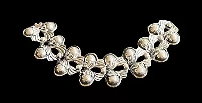 Margot De Taxco #5240 Mexican Winged Dome Sterling Silver Repoussé Bracelet • $1295