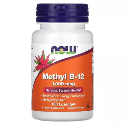 NOW Foods Methyl B-12 1000 Mcg 100 Lozenges Nervous System Fatigue Energy • £13.95