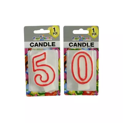 Number  50  Birthday Candle 7.5cm High Excellent For Parties And Events • $11.99