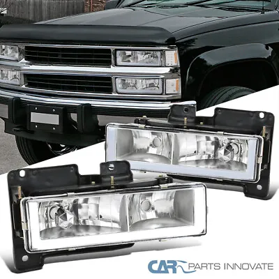 Fits 88-98 Chevy GMC C10 C/K Silverado Sierra Clear Headlights Lamps W/ LED Tube • $84.95
