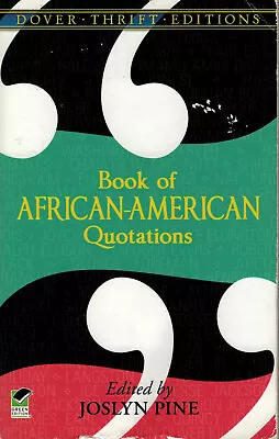 $12.95 • Buy Book Of African-american Quotations Joslyn Pine Dover Thrift Editions Green Wow!