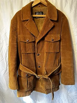 Vintage USA 70s Oakbrook Sears Brown Lined Corduroy Heavy Coat Jacket Men Sz 42 • $40