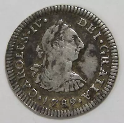 Mexico 1789 1/2 Real King Charles Iv Colonial Silver World Coin 🌈⭐🌈 • $4.25