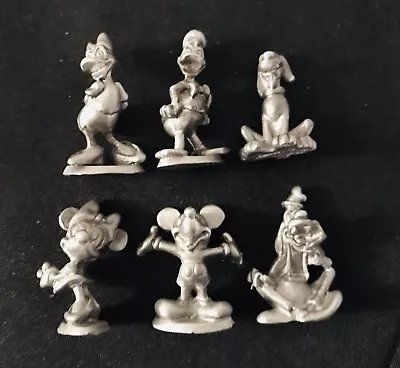 6 Pc Pewter Disney MICKEY MINNIE MOUSE DONALD DAISY DUCK GOOFY PLUTO Figurines • $15.95