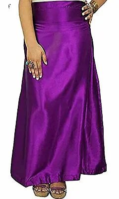 £11.87 • Buy Women Stain Silk Petticoat Saree Underskirt Silk Beautiful Petticoat Purple