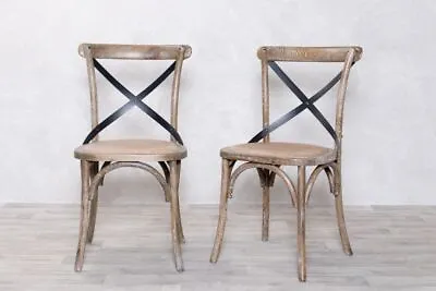 Bentwood Dining Chairs Oak Wooden Chairs Cross Back Dining Chairs • £120