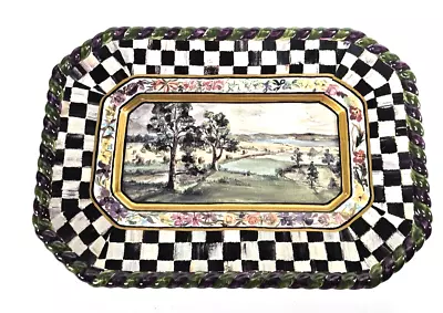 MacKenzie Childs Maclachlan  Hors D'Oeuvre Tray Courtly Check Pattern 10.5 X 7.5 • $124.99