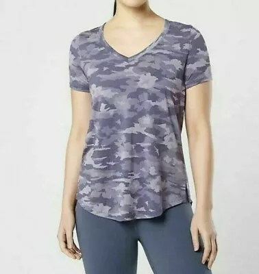 ATHLETA Breezy Printed Scoop V Tee Flora Camo Tempest Violet Women Size XXS New • $9.99