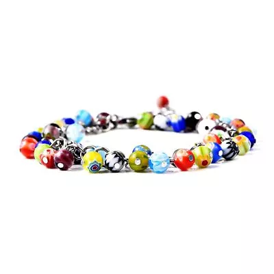 Multicolor Murano Style Bead Charm Anklet Adjustable Ankle Bracelet 9-11  Gifts • $17.99