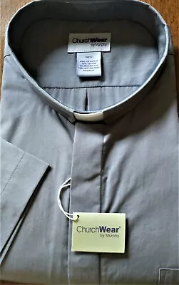 Murphy Church Wear Men's SS Gray Tab Collar Clergy Shirt  • $34.95