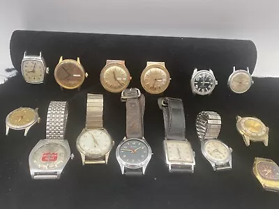 Large Lot Of Vintage Mechanical Wind Watches For Repair SheratonBenrus Etc • $43