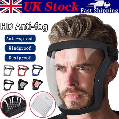 Anti-fog Shield Super Protective Head Cover Transparent Safety Mask Full Face UK • £9.18