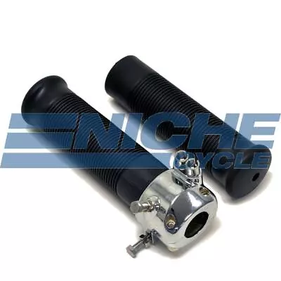 Chrome Dual Cable Pull Throttle Assembly 7/8  Jackhammer Grips Stop Adjustment • $25.80