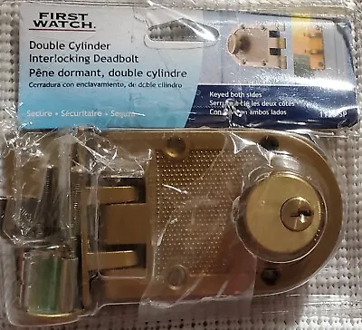 First Watch Security Brass Double Cylinder Interlocking Door Deadbolt • $59.99