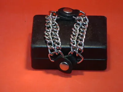 Pre-Owned Bikers Leather & Metal Belt Chain • $12