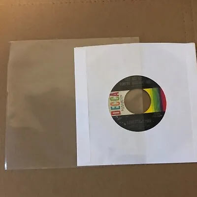 50 Clear Plastic 45 RPM Outer Sleeves 4 Mil QUALITY 7  Vinyl Record Covers • $13.99