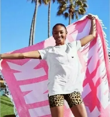 $24.99 • Buy NWT Victoria's Secret Throw Festival Beach Blanket  Color Pink   Logo  50 X 60