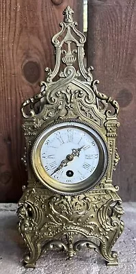 Beautiful Vintage German French  Brass Mantle Clock 17” No Key • $185