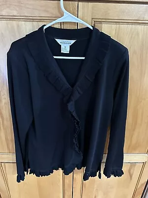 Exclusively Misook M Black Ruffle Trim Cardigan LK NU! • $26.99