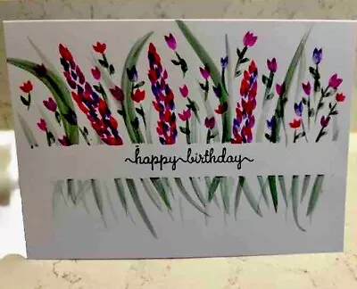 Original Hand Painted WATERCOLOR Keepsake Greeting Card Flowers NOT A PRINT • £4.50