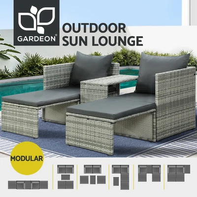 $298.95 • Buy Gardeon Sun Lounge Wicker Lounger Patio Furniture Outdoor Setting Day Bed Garden