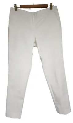 Vince Camuto Womens Mid-Rise Skinny  Cropped Pants Size 10 White Cotton-Blend • $22